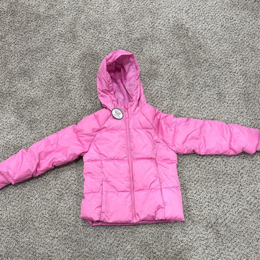 Swiss Tech Pink Puffer Hooded Kids Jacket
